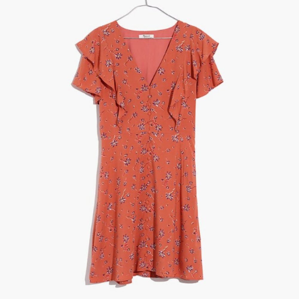 Madewell Orange Floral Dress